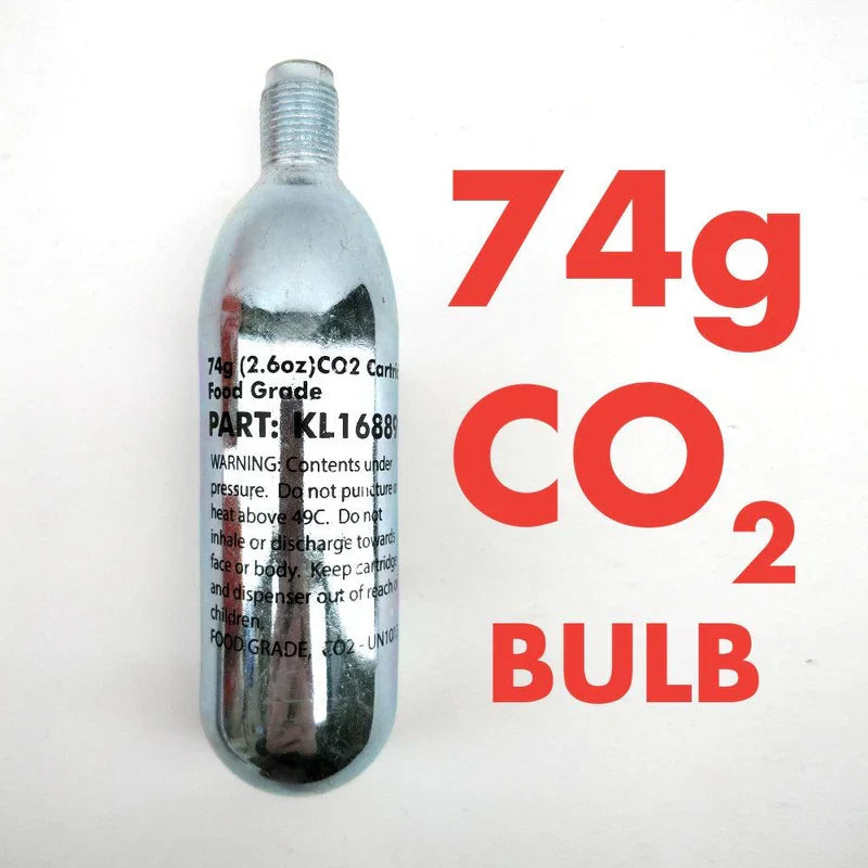 74g Big Bulb CO2 Cylinder Cartridge Bulb Disposable 5/8-18UNF Thread - DPD ONLY