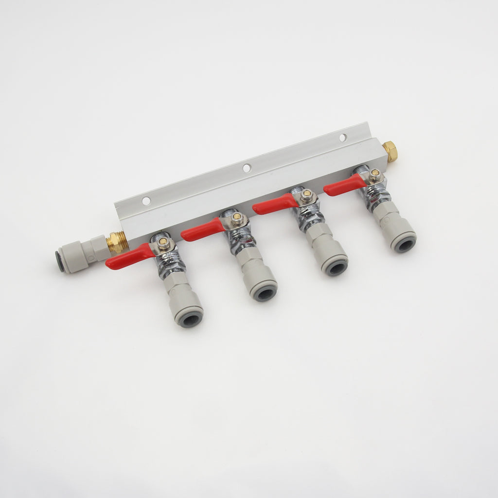CO2 Gas manifold with MFL / John guest push fits