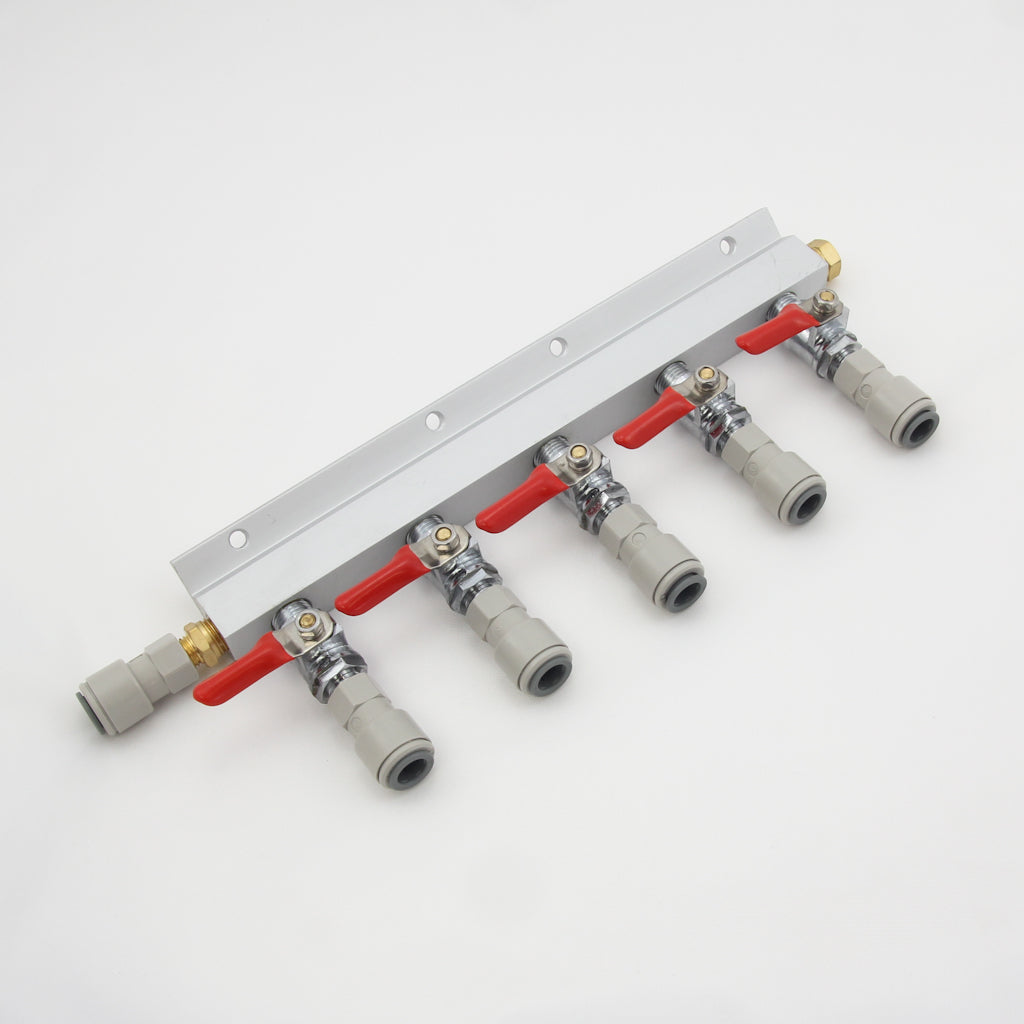 CO2 Gas manifold with MFL / John guest push fits