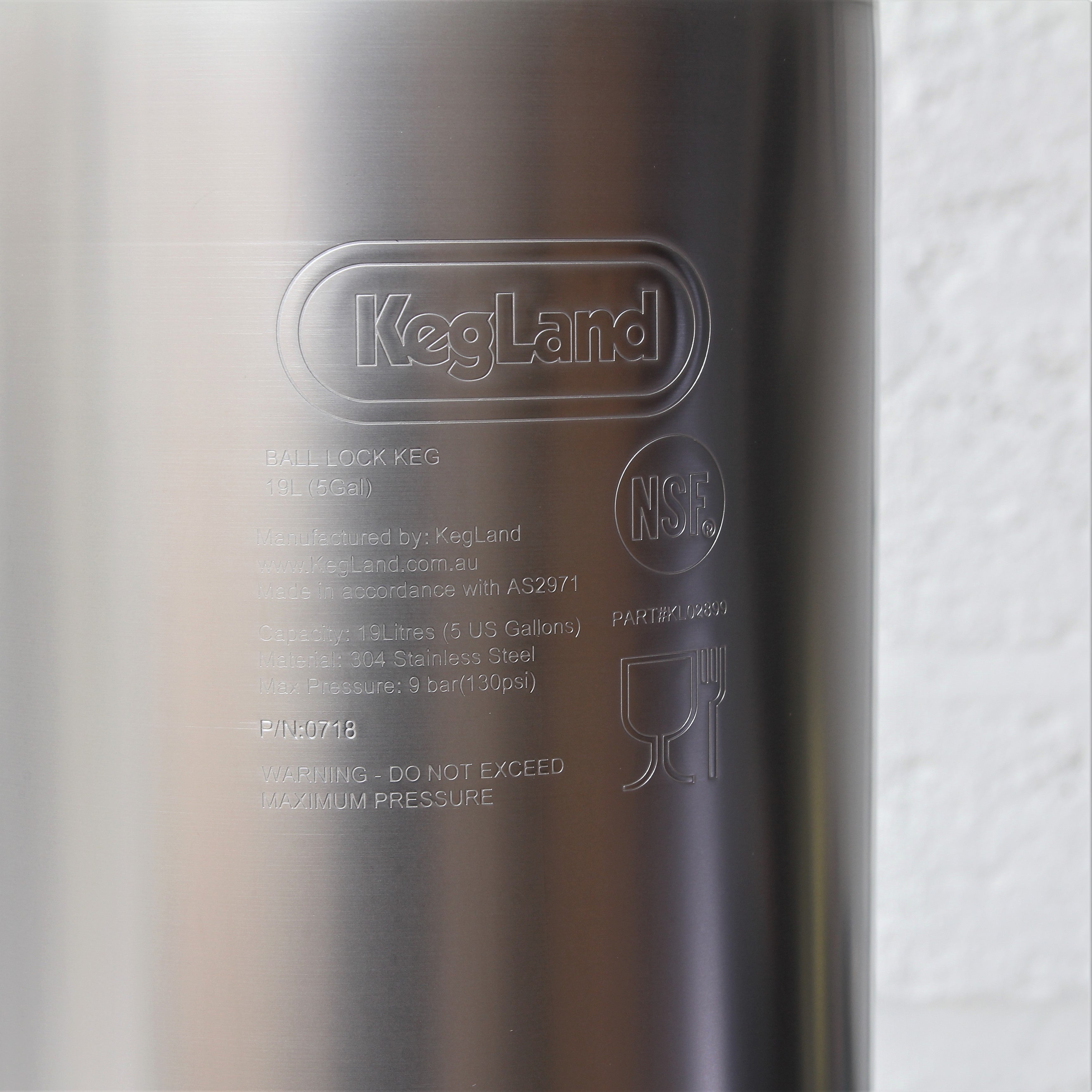 Kegland NEW 9.5L Ball Lock Corny Keg