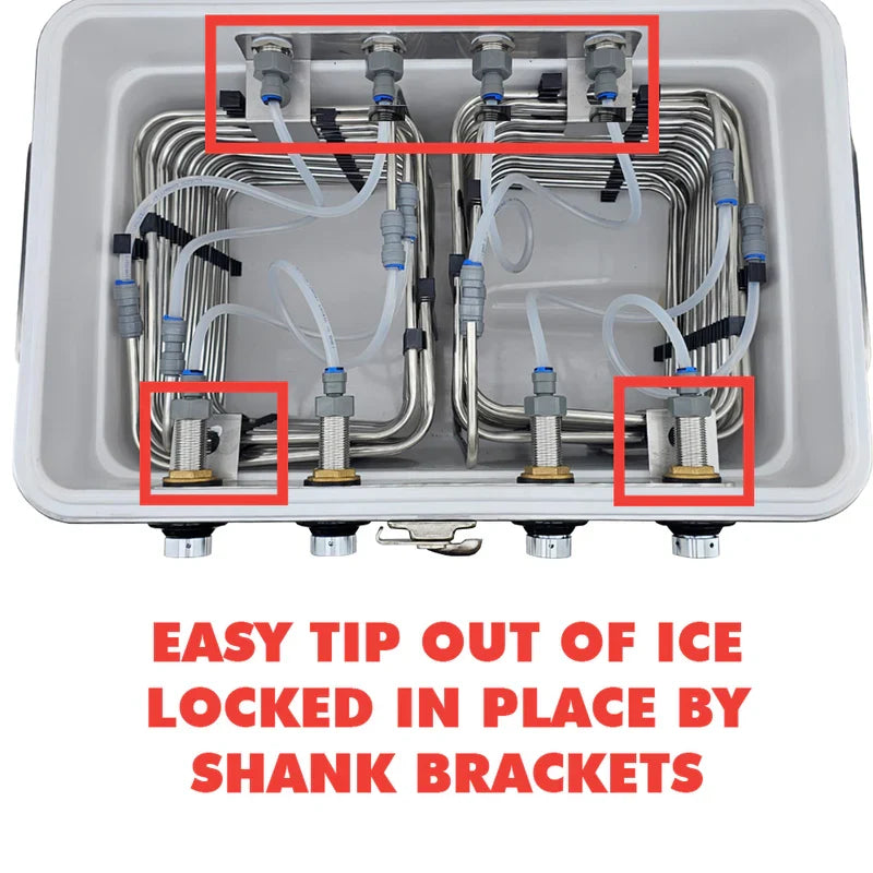 Four Tap SS Jockey Box - Stainless Steel Coils - With Optional Taps
