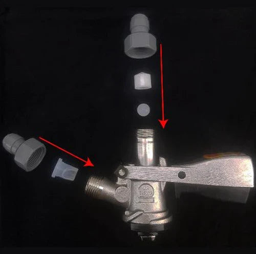 D-Type Keg Coupler S.S (includes 2 x Duotight 8mm 5/6" fittings)
