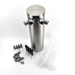 4 tap Stainless Steel Beer Tower Kit WITH TAPS and disconnects
